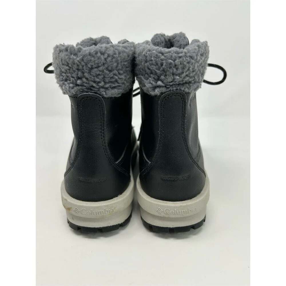 Columbia Moritza Snow Boots Black Gray Waterproof Insulated Lace Up Size 8